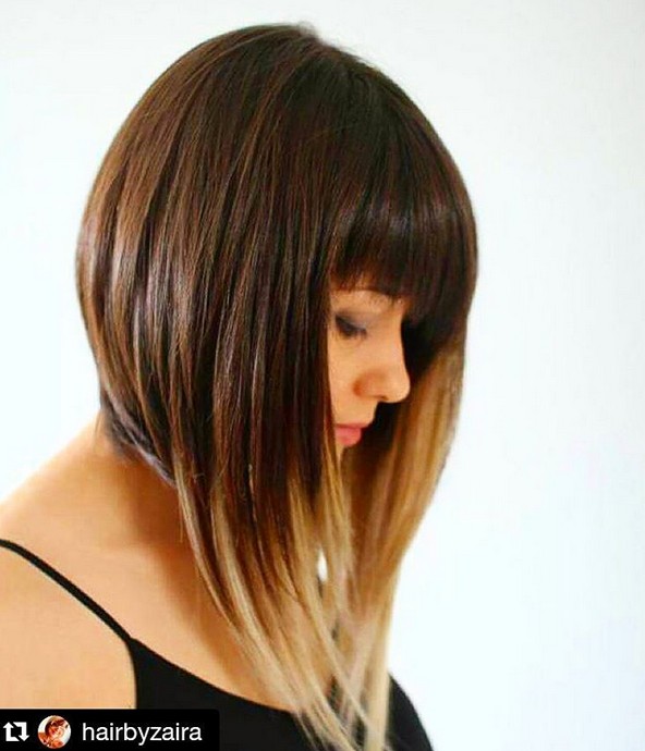 Medium -corner bobb bob hairstyle with explosions