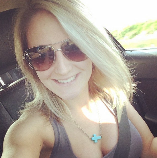 Medium hairstyle blonde bob with glasses