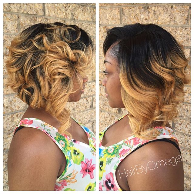 Dark medium to Ashkar Omper messy pobe hairstyle for black women