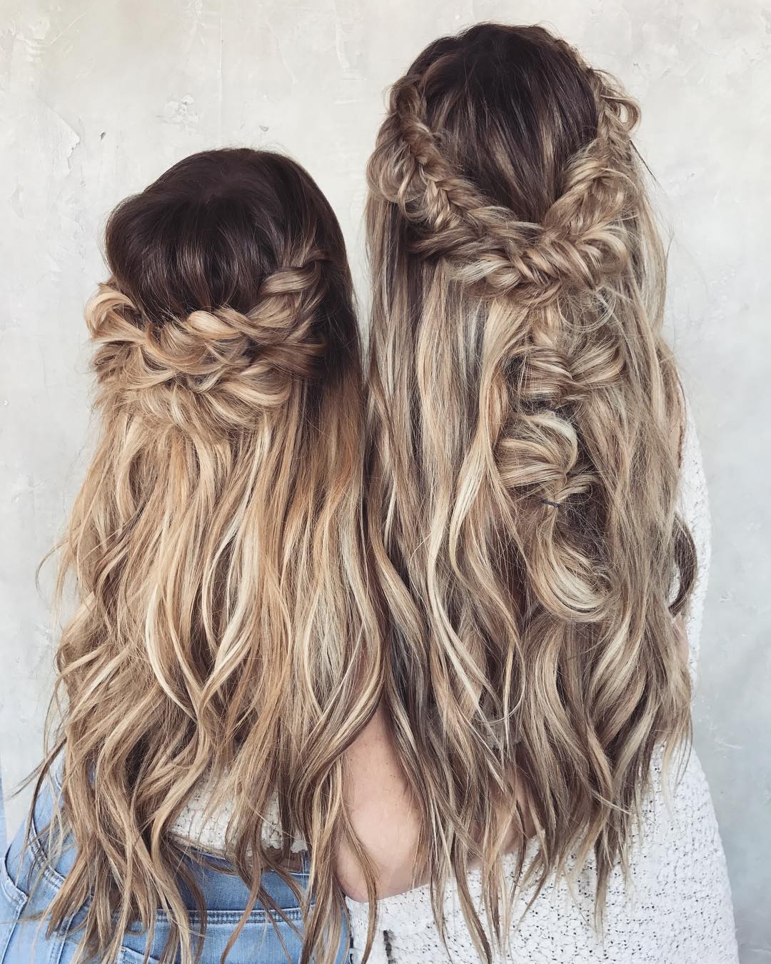 The chaotic hairstyle is braided with long hair, long hairstyles for women for the summer