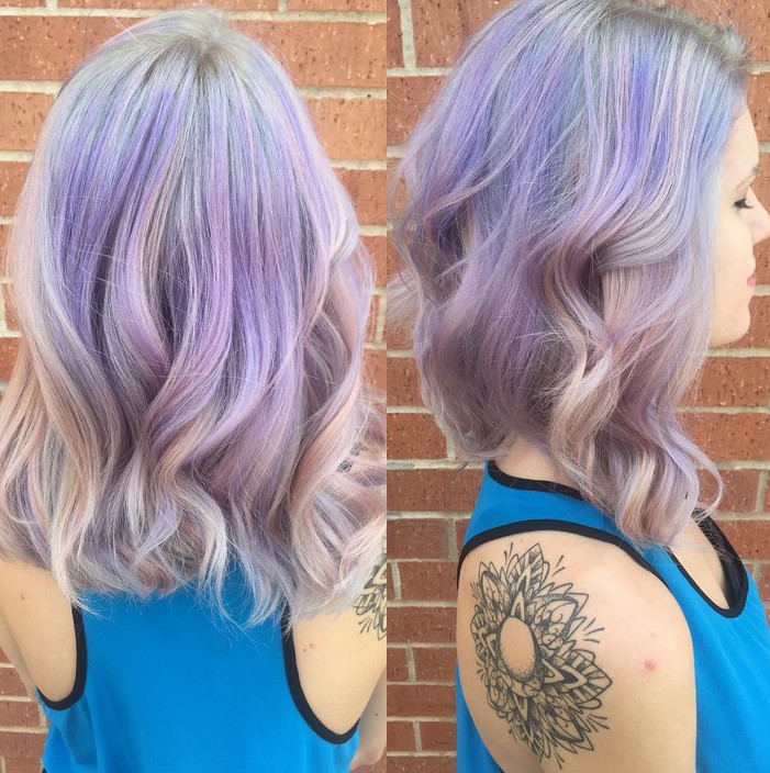 Pastel hair color ideas - medium purple pastel hairstyle