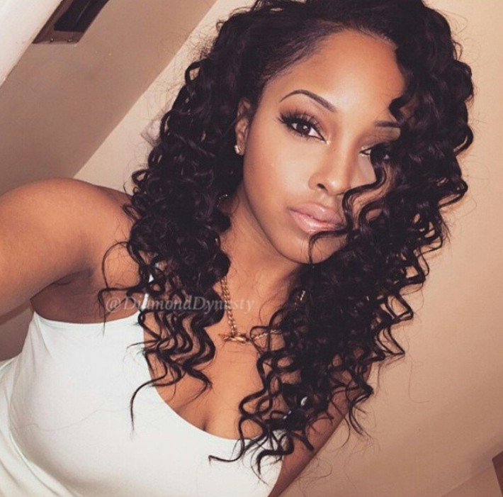 Poetic style of black women with long hair