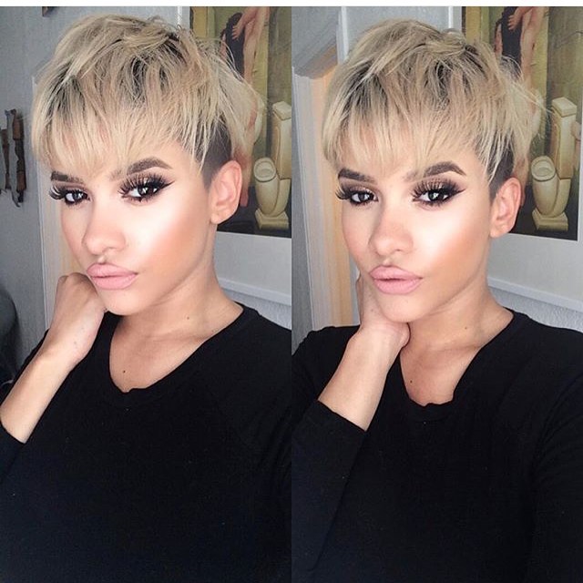 Short chaos pixie hair cutting