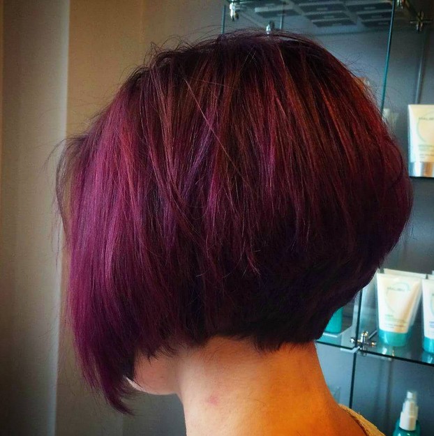 Short purple hair cut