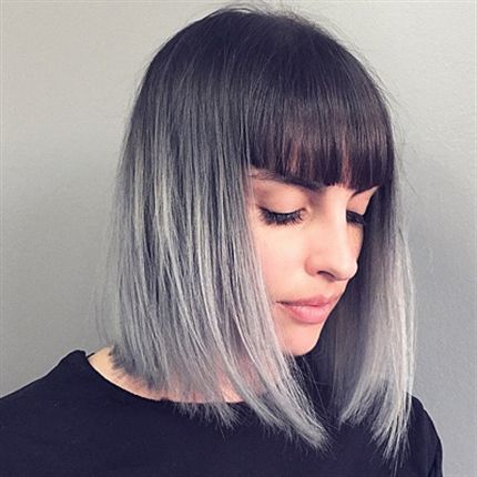 Short hairstyle, respectively, with sharp bangs