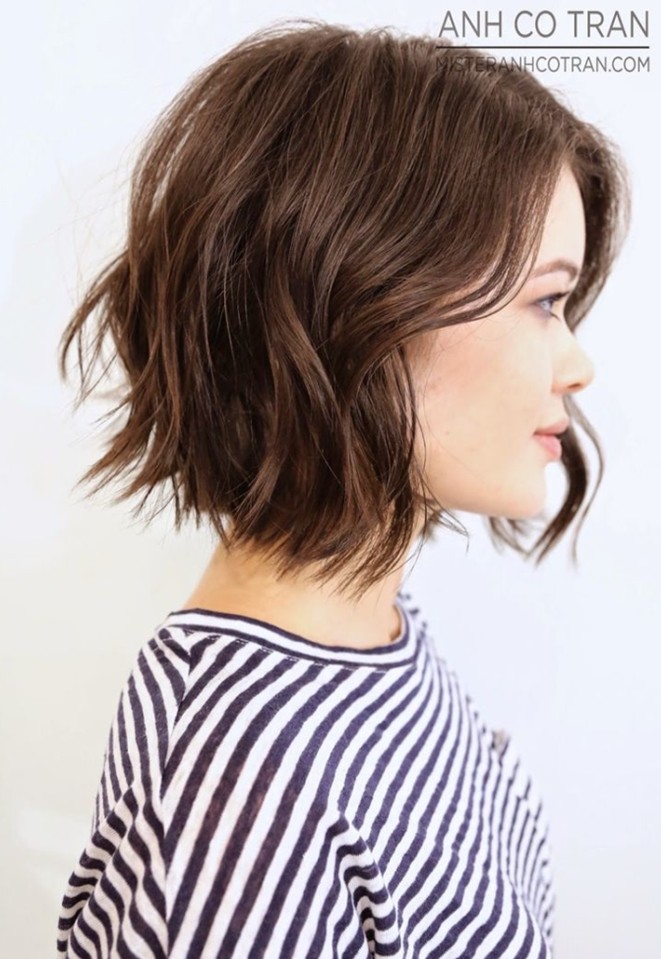 A side view of the short hairstyle for girls