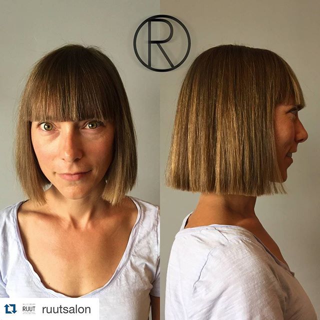 A simple Bob Pop hair cut for women more than 40
