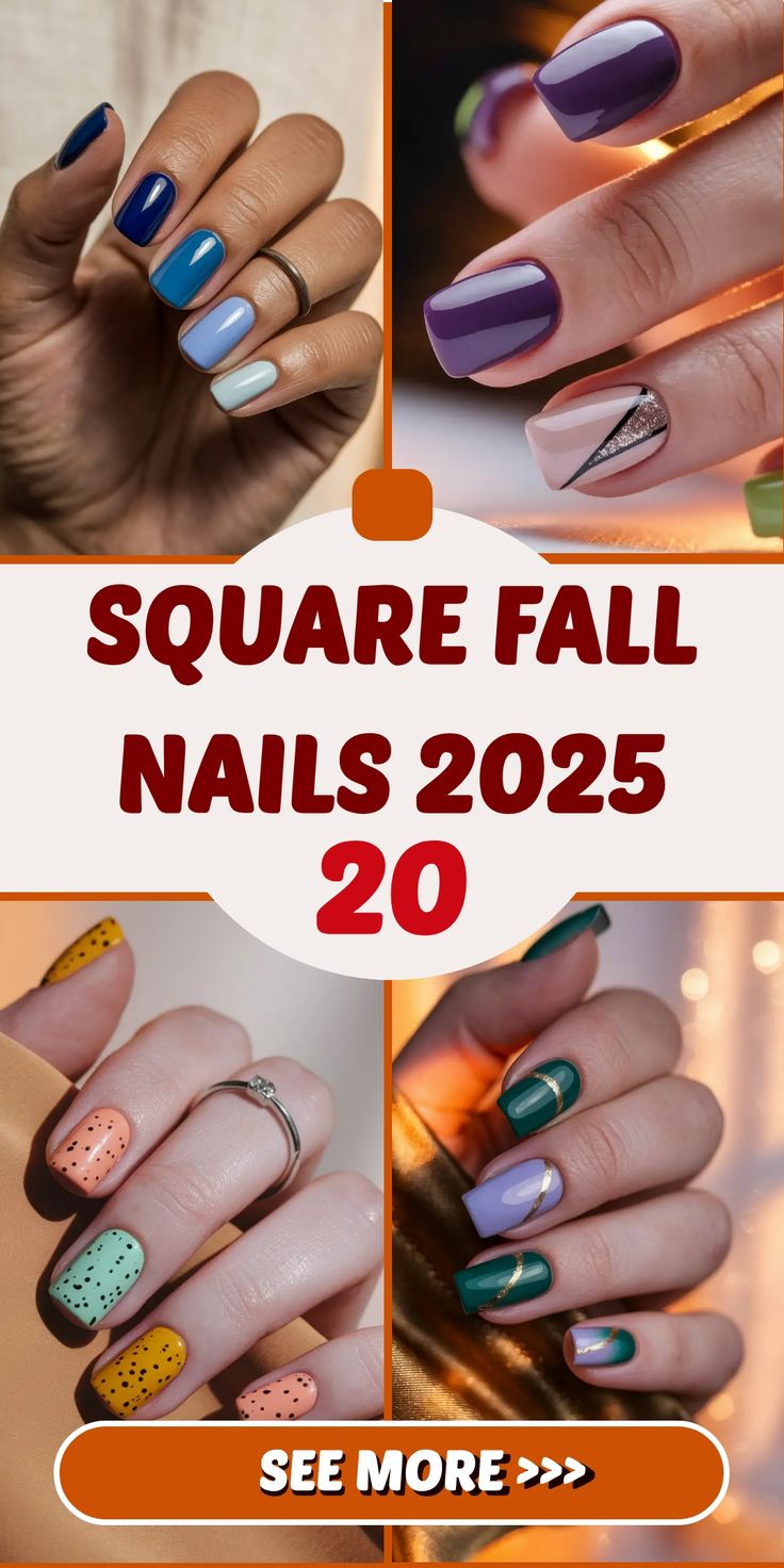 Fall Nails 2025 with Square Shape – Trendy Designs and Inspo for Autumn