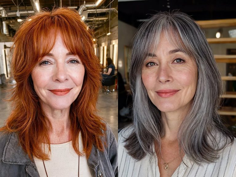 20+ Youthful Curtain Bangs Medium Hair That Feel Just Right in Your 60s
