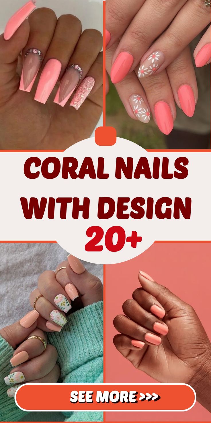Coral nails with design: a trendy guide to stunning nail art