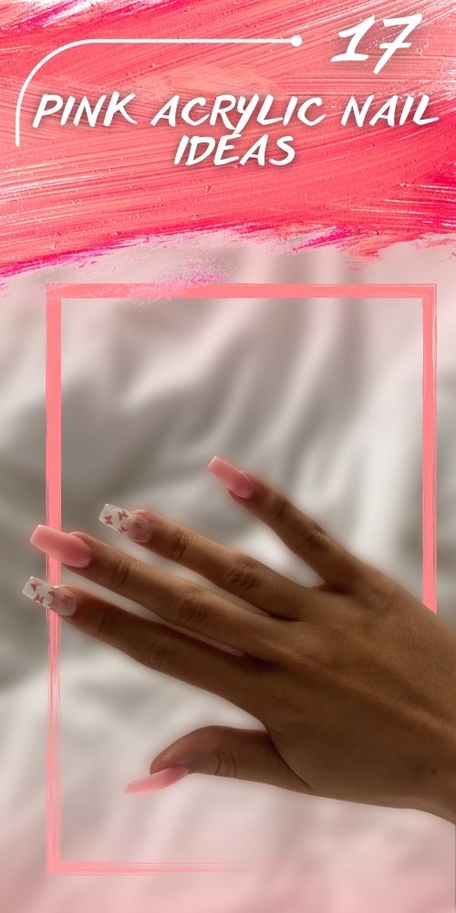 Hot pink acrylic nails with rhinestones and glitter – sparkly and sparkly designs