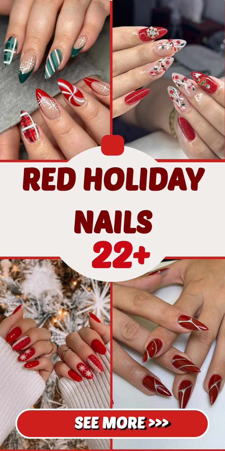 Red Holiday Nails 2025 – 2025: Festive Inspiration for Every Style 22 Ideas
