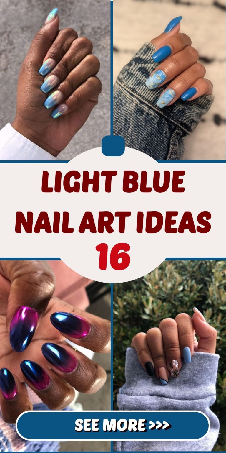 A fresh and unique look with light blue nail art ideas: the perfect shade for dark skin tones
