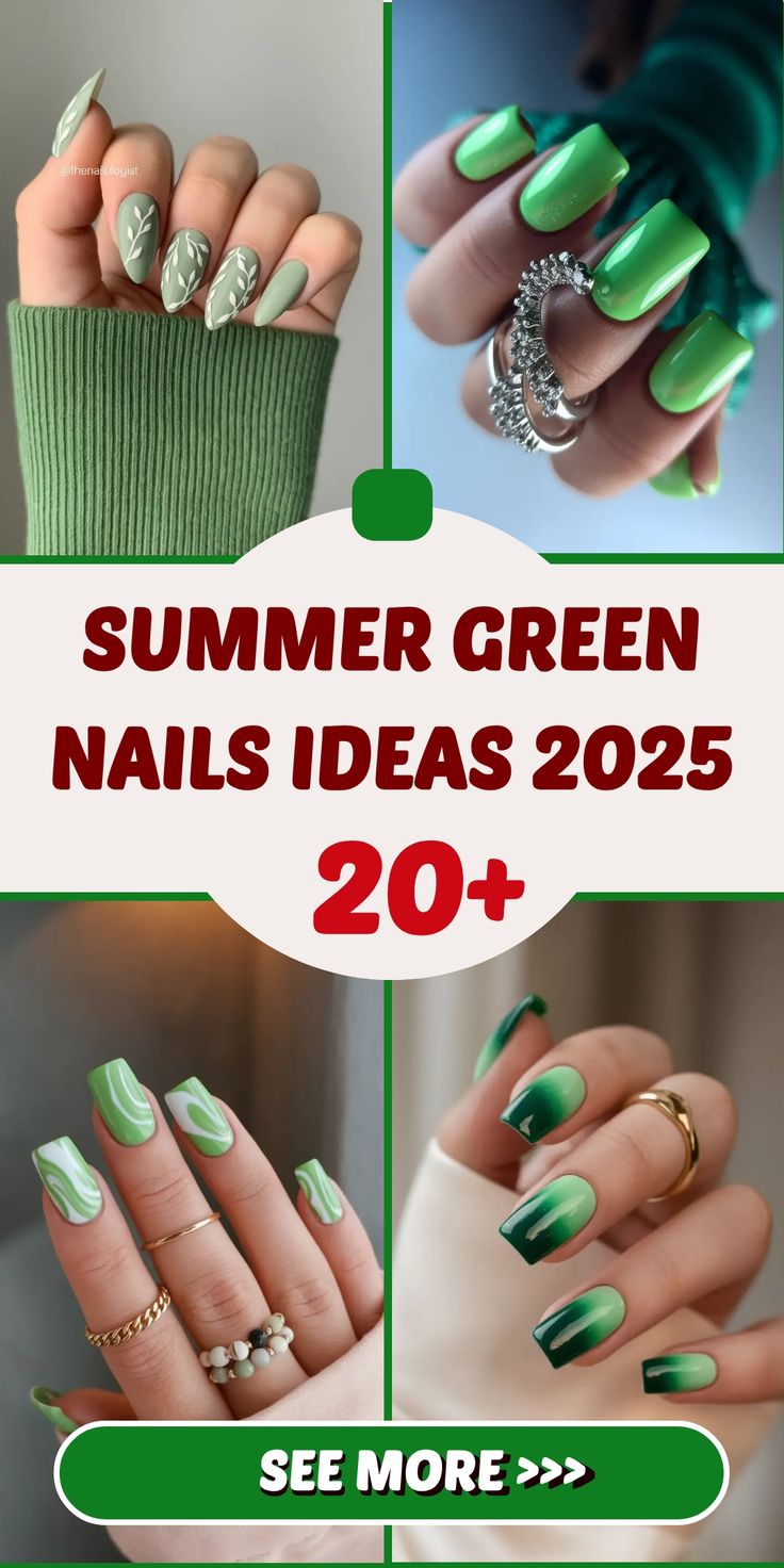 Summer Green Nails Ideas 2025: Trendy, Cute & Fun Designs to Try Right Now