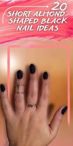 Elegant black almond shaped nail design – matte finish for an elegant look