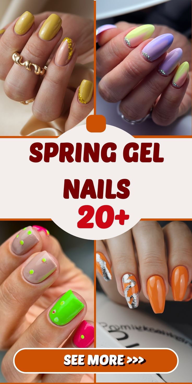 Spring gel nails 20 ideas for 2025: trendy and new designs for this season