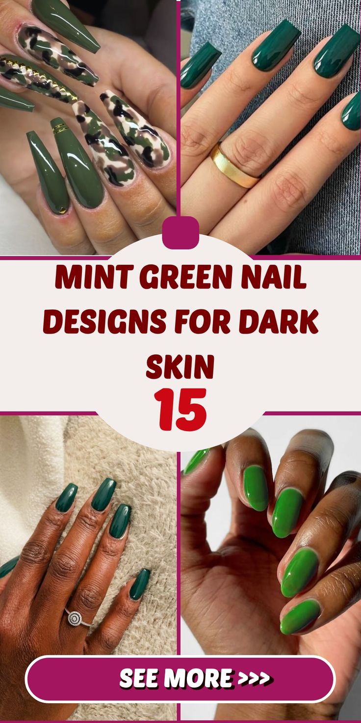Cool and calm: mint green nail designs for dark skinned lovers