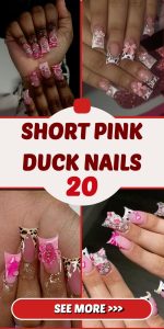20 Short Pink Duck Nails: A chic and fun nail trend
