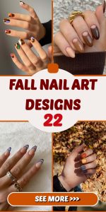 Fall inspiration: Cute and simple fall nail designs featuring leaves