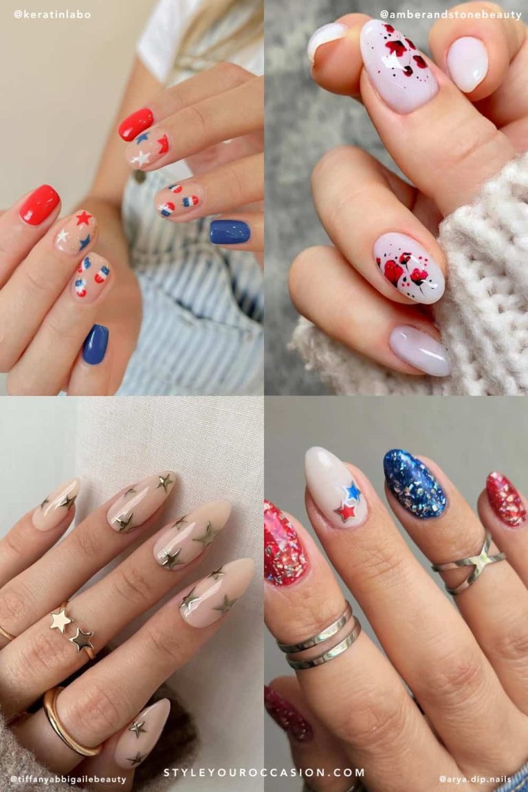 19+ Simple and Easy Memorial Day Nails