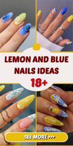 18 ideas for lemon and blue nails: brighten your look in summer 2025