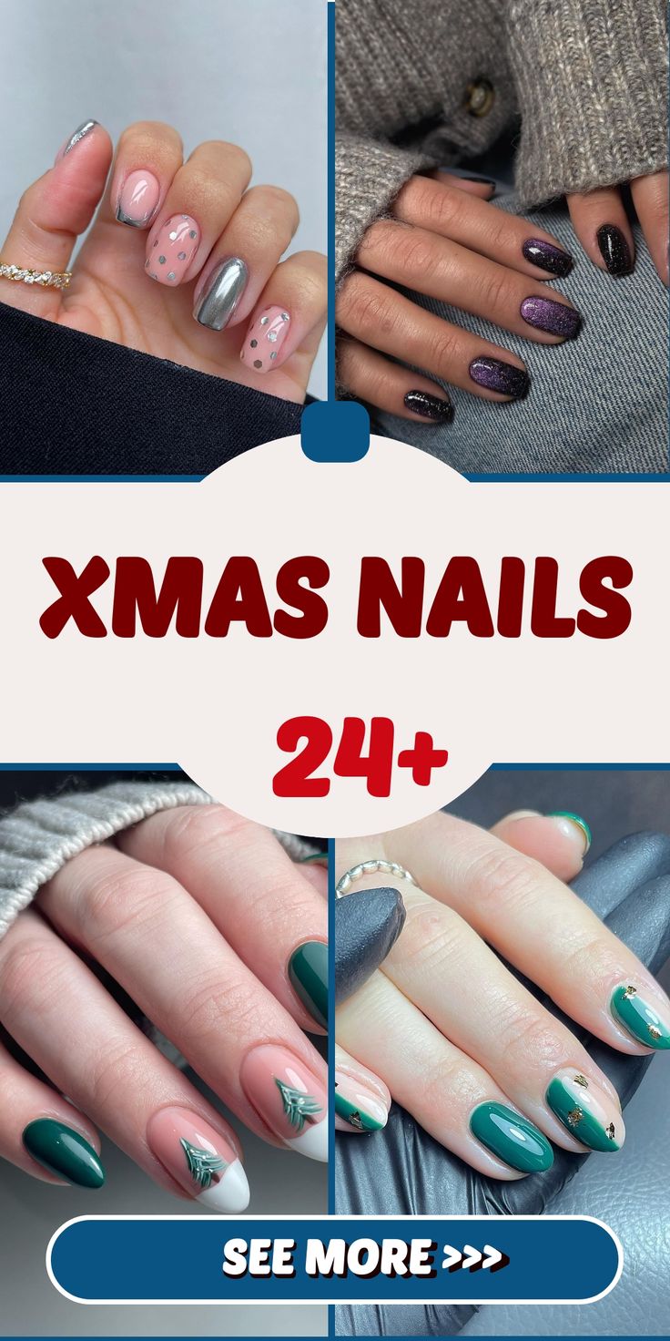 Xmas Nails 24 Ideas: Stylish and Simple Holiday Designs