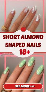 Colorful creativity: ideas for short almond-shaped nails with a gentle spring palette