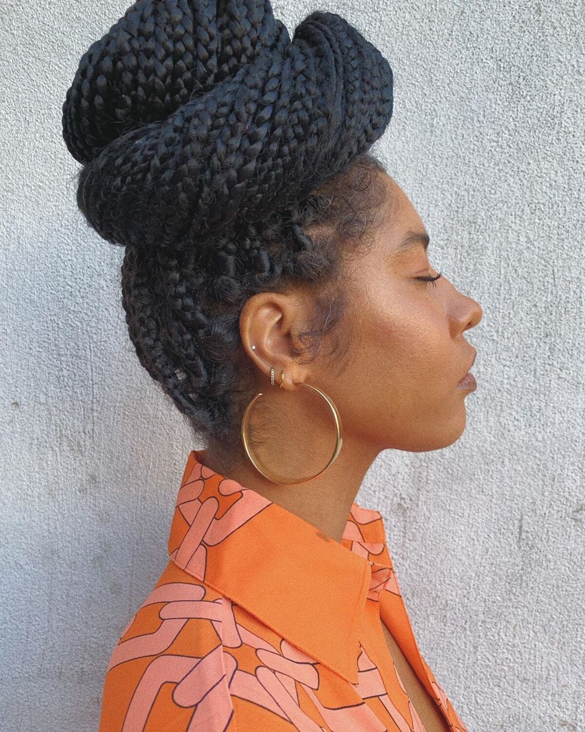 Braided bun hairstyle for black hair