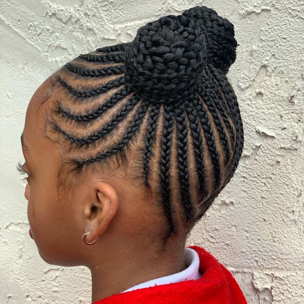 Cute braided bun style for little black girl