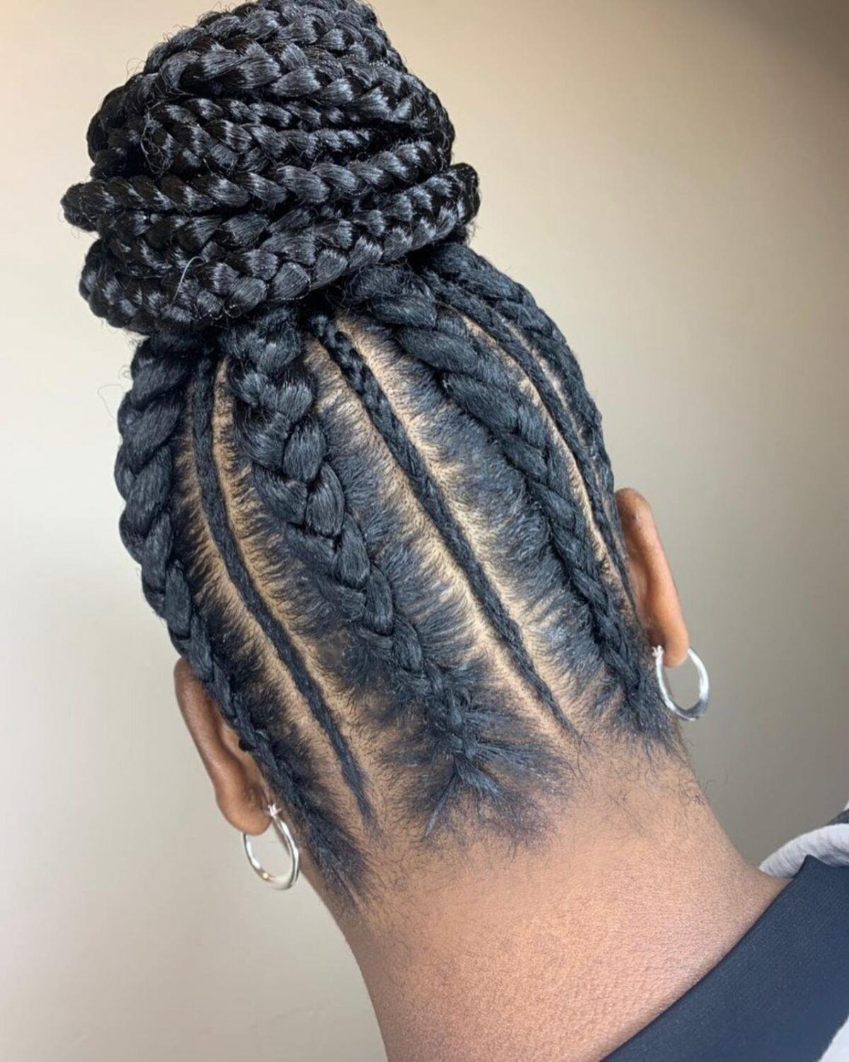 Braided bun top for African American women