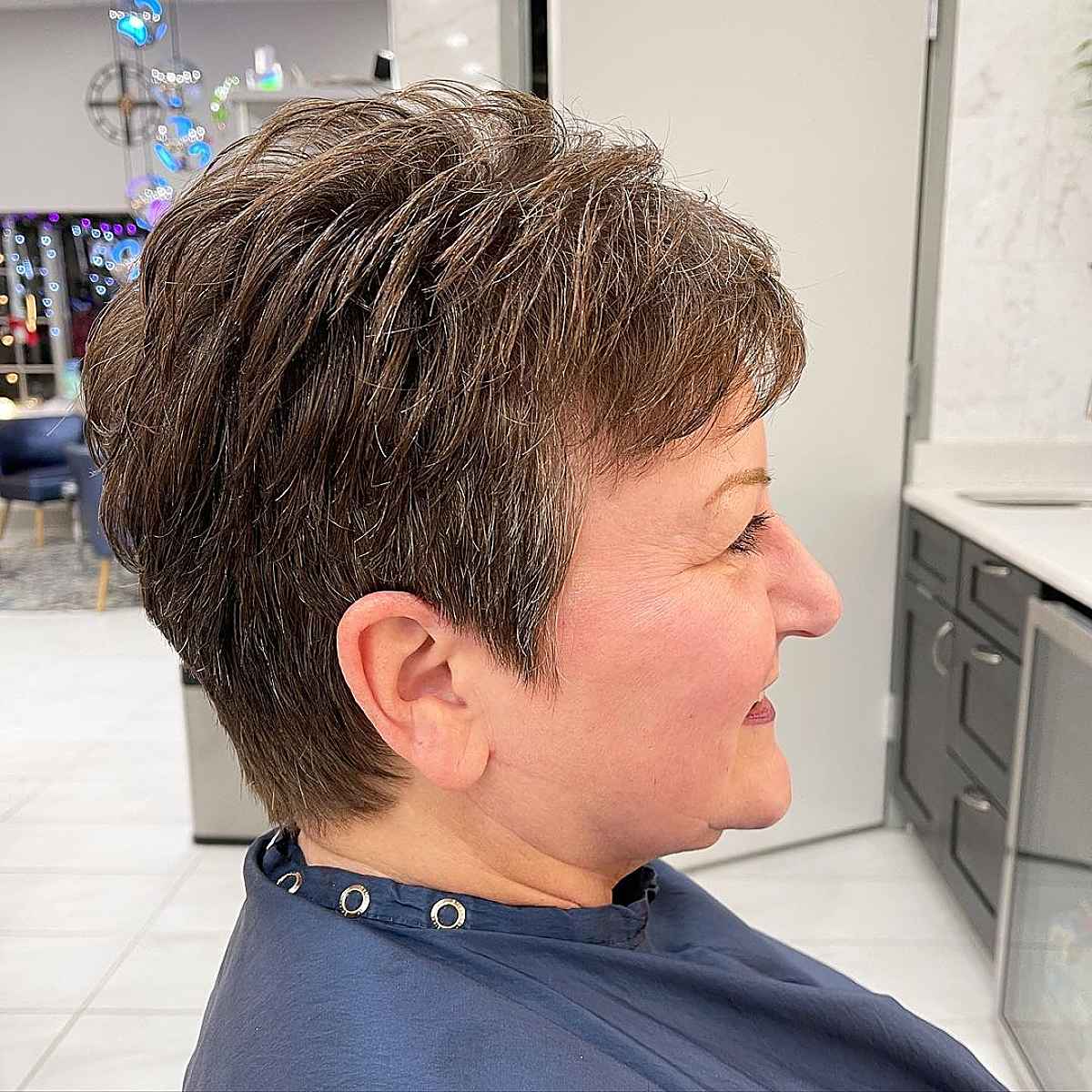 Short textured pixie with layered crown