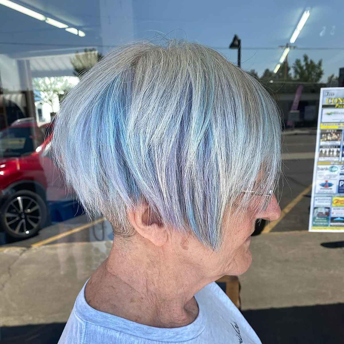 Long pixie with undercut for straight hair