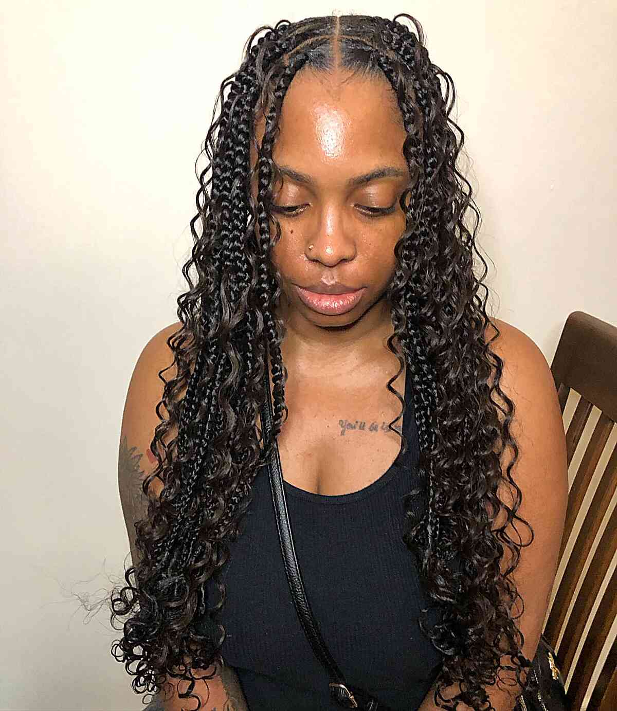Medium sized goddess braids without knots