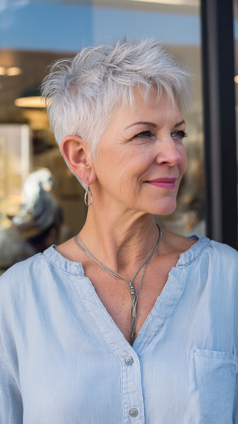 Sleek Silver Layered Crop for Vibrant Textures