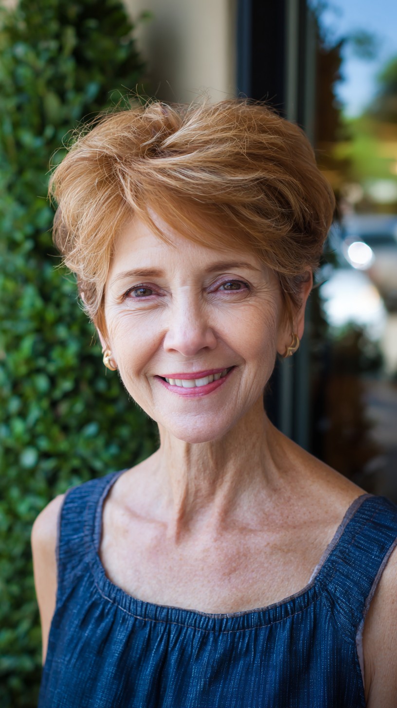 Sun-Kissed Copper Tousled Pixie