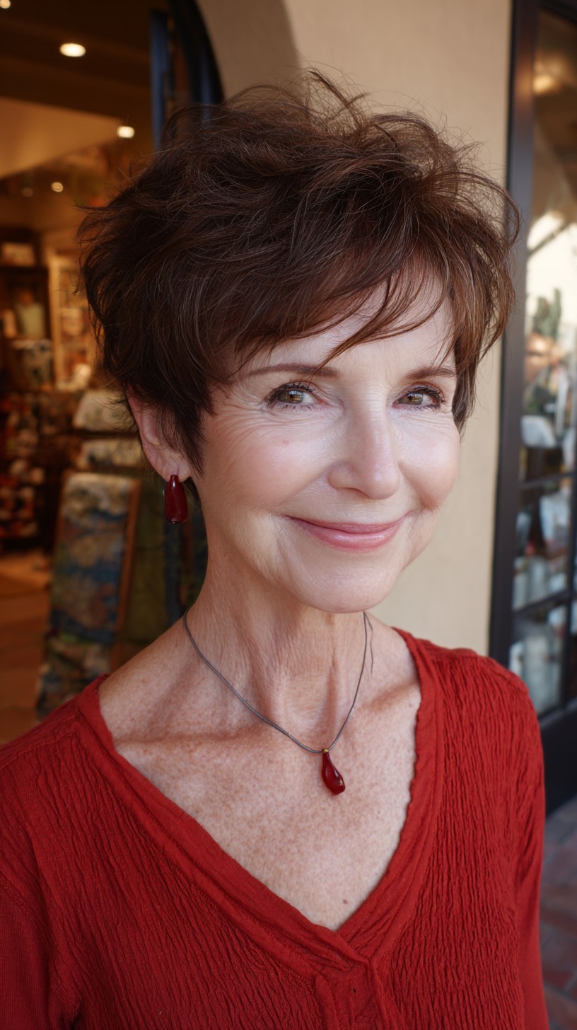 Soft Chocolate Pixie with Natural Flow