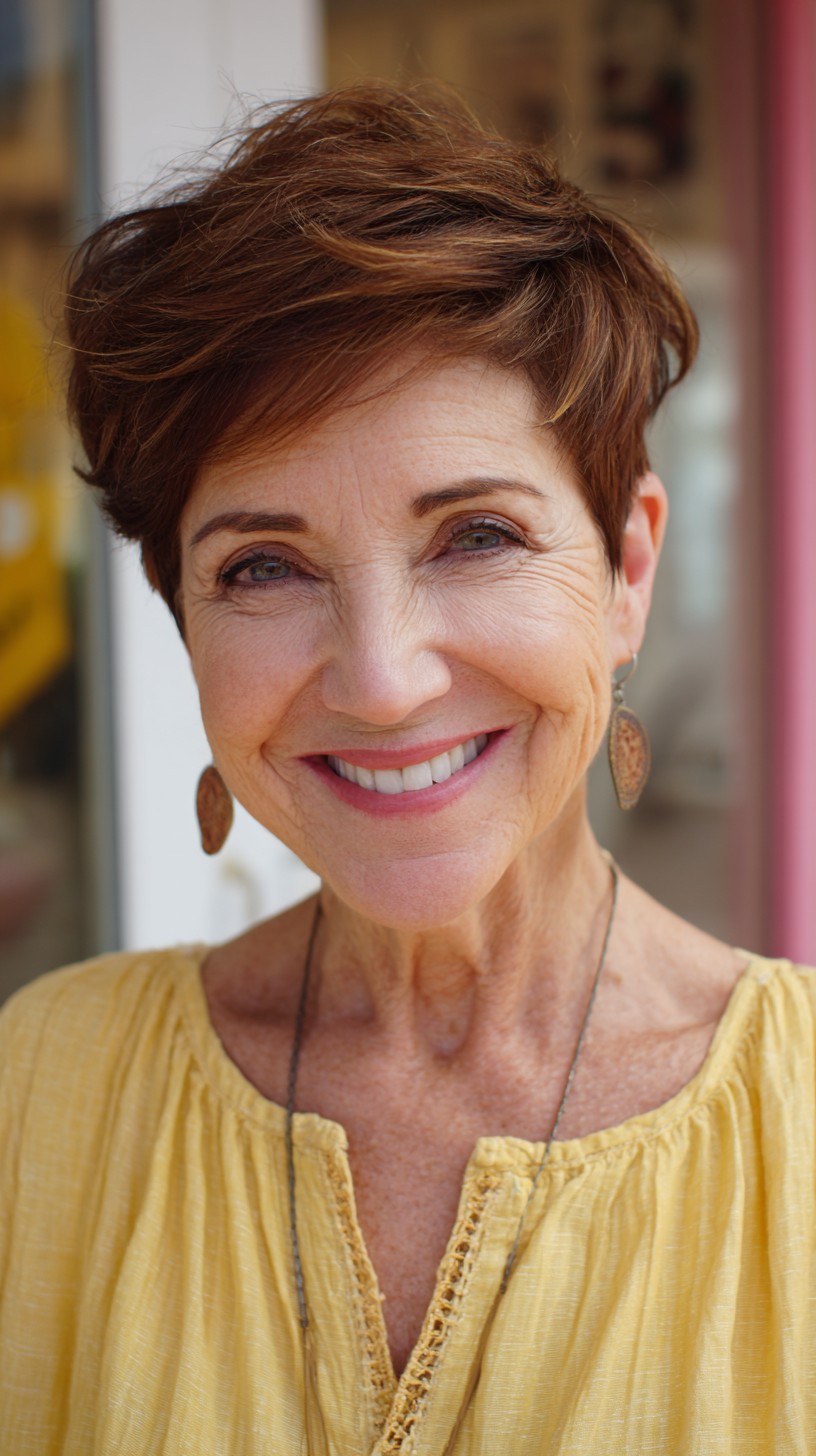 Voluminous Copper Top with Soft Waves