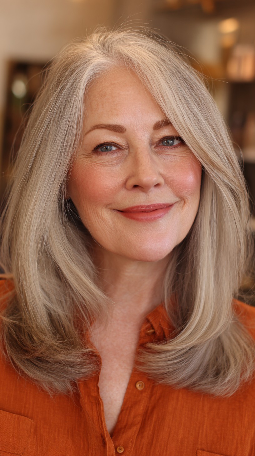 Sleek Silver Layers with a Gentle Flip