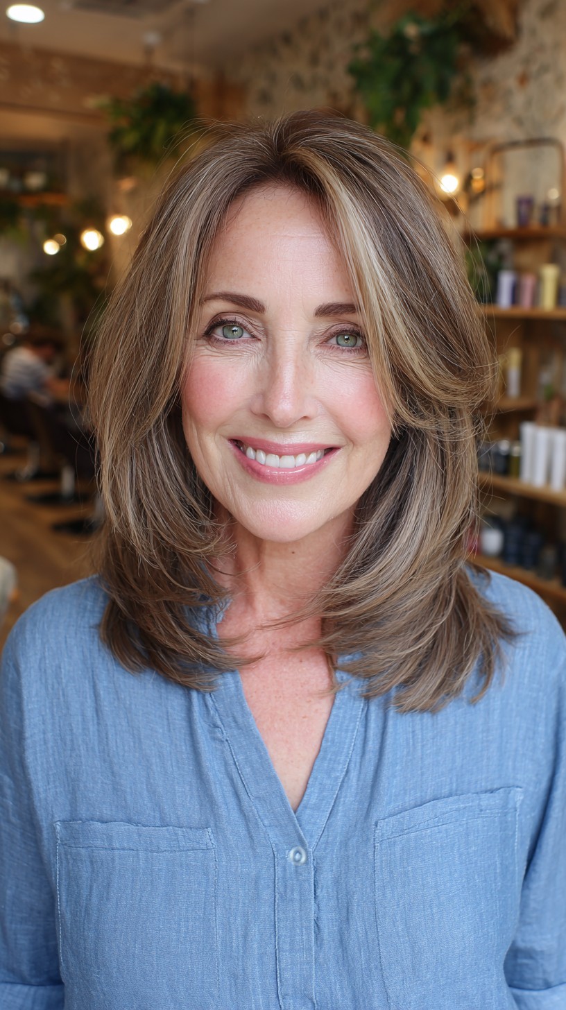 Soft Caramel Highlights with Gentle Waves