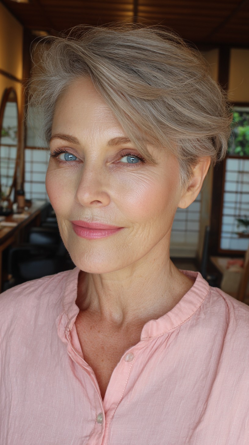 Elegant Silver Layered Side-Sweep