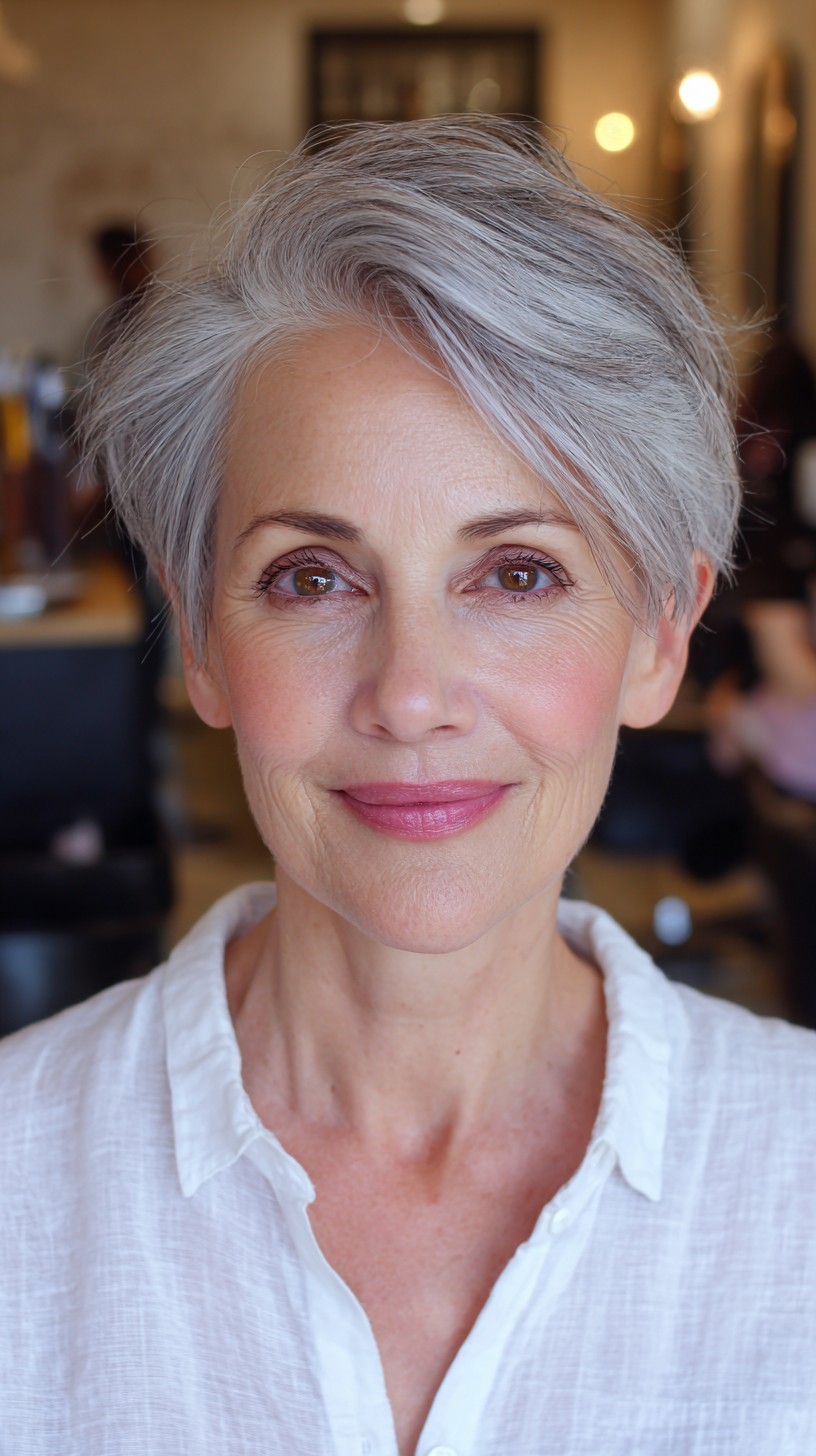 Classic Silver Voluminous Taper for Women Over 60