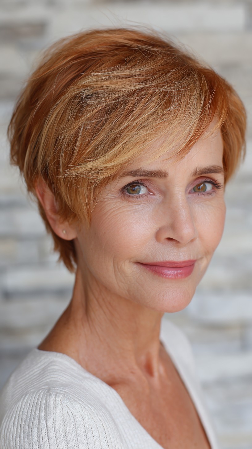 Warm Auburn Short Layered Pixie