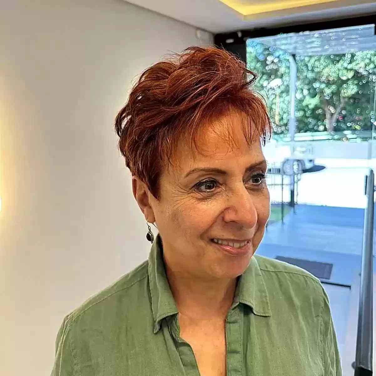 Voluminous Pixie Crop with Piece-y Layers for Ladies Aged 60s