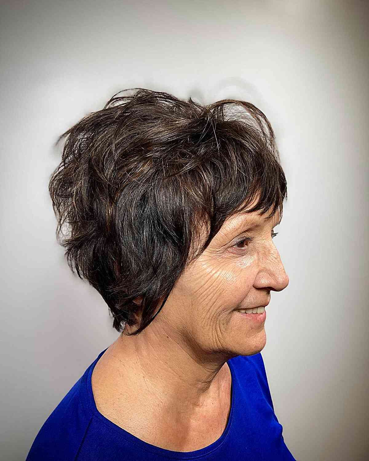 Shaggy Layered Pixie for Grandmas Aged Sixty