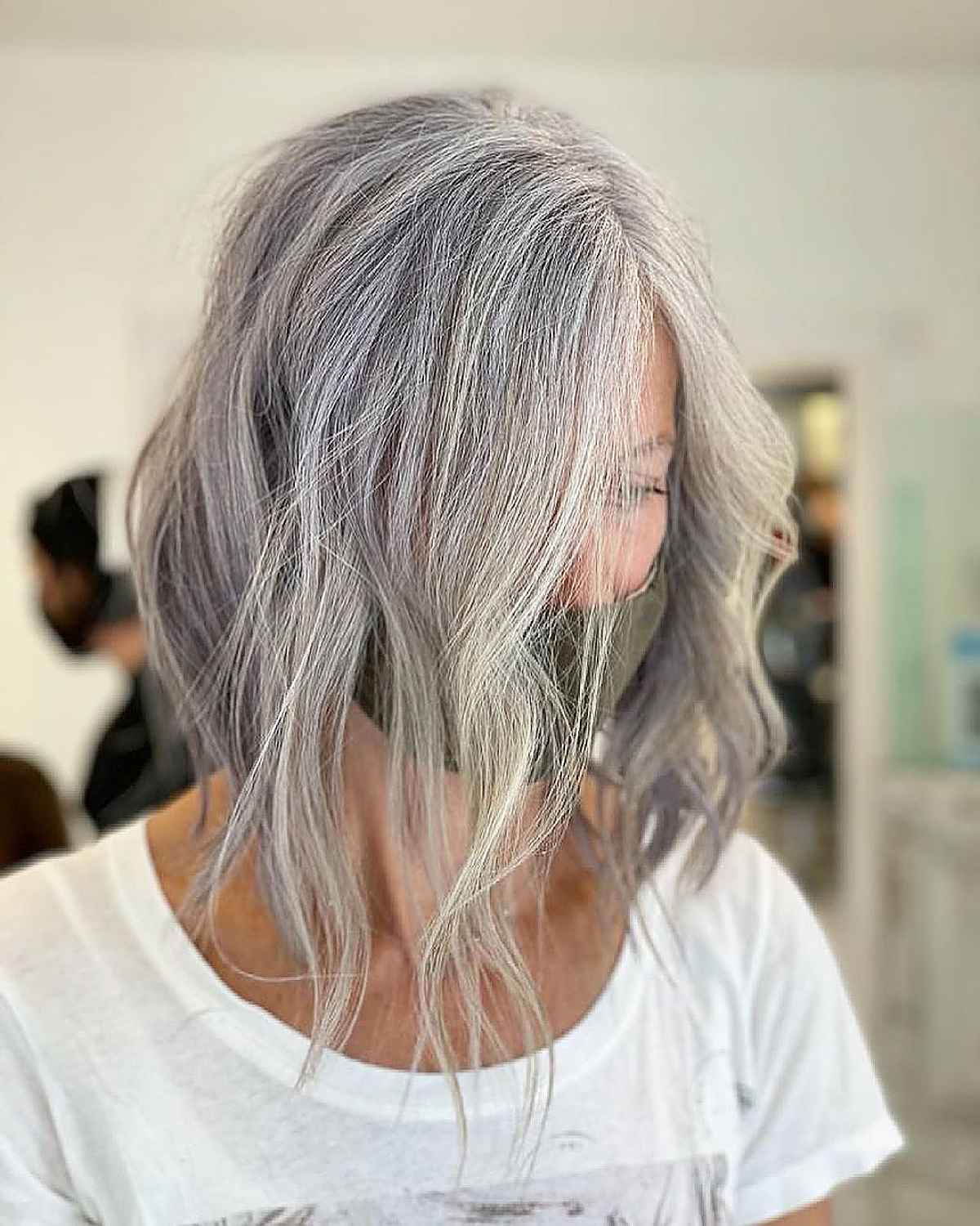 Mid-Length Razored Bob on older ladies