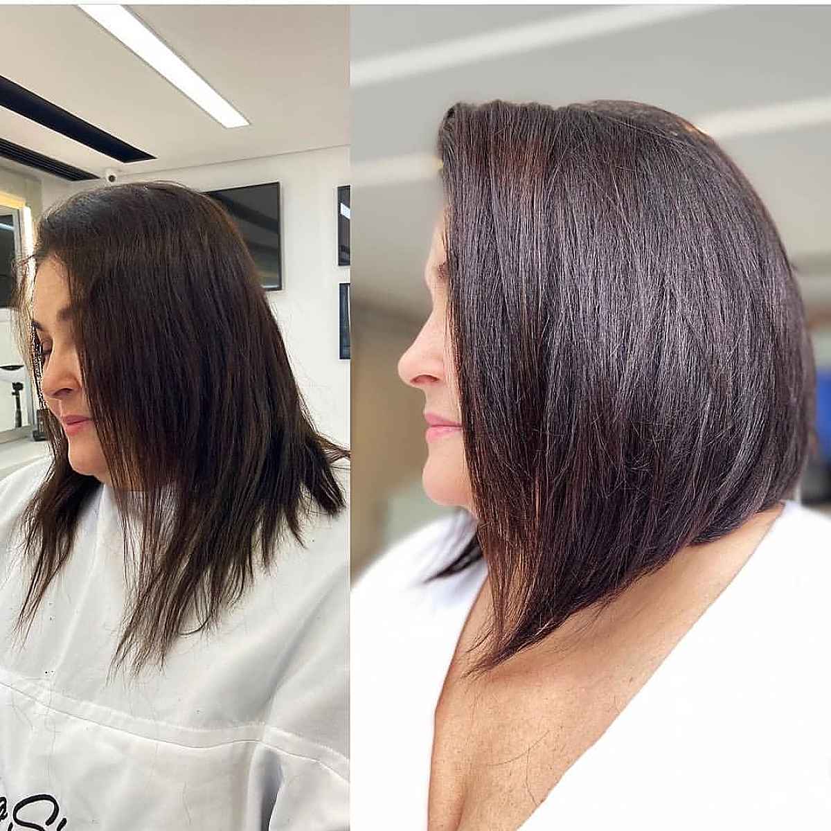 Mid-length tiered cut with thin layers