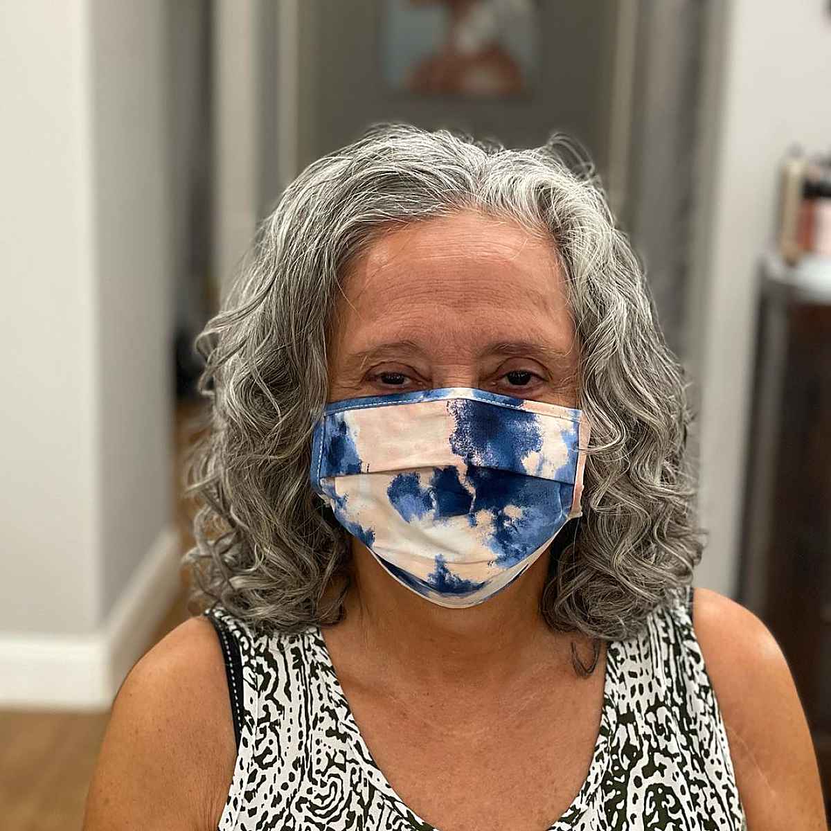 Medium curly bob for women over 60