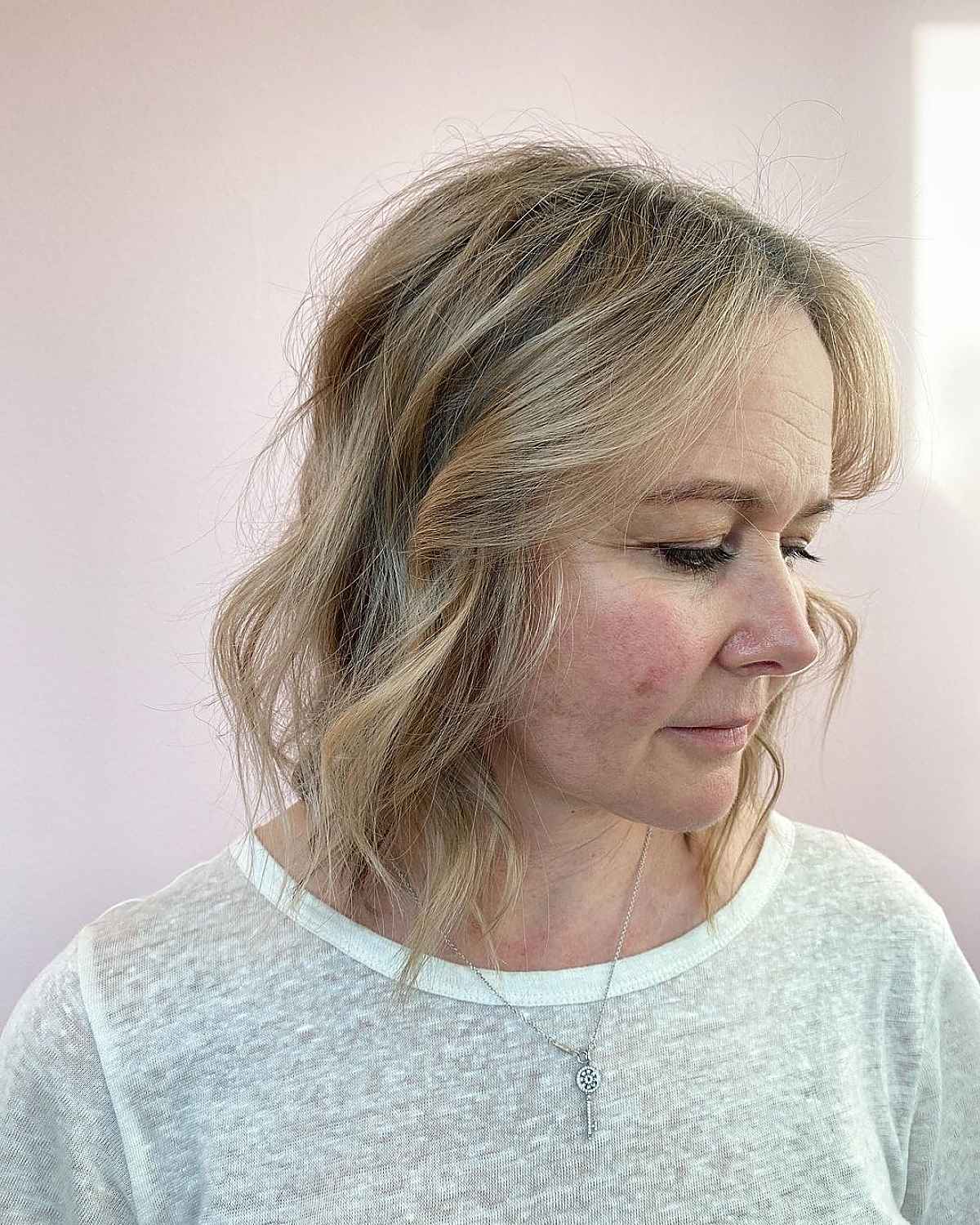 Medium sized soft bob for women over 60 years old