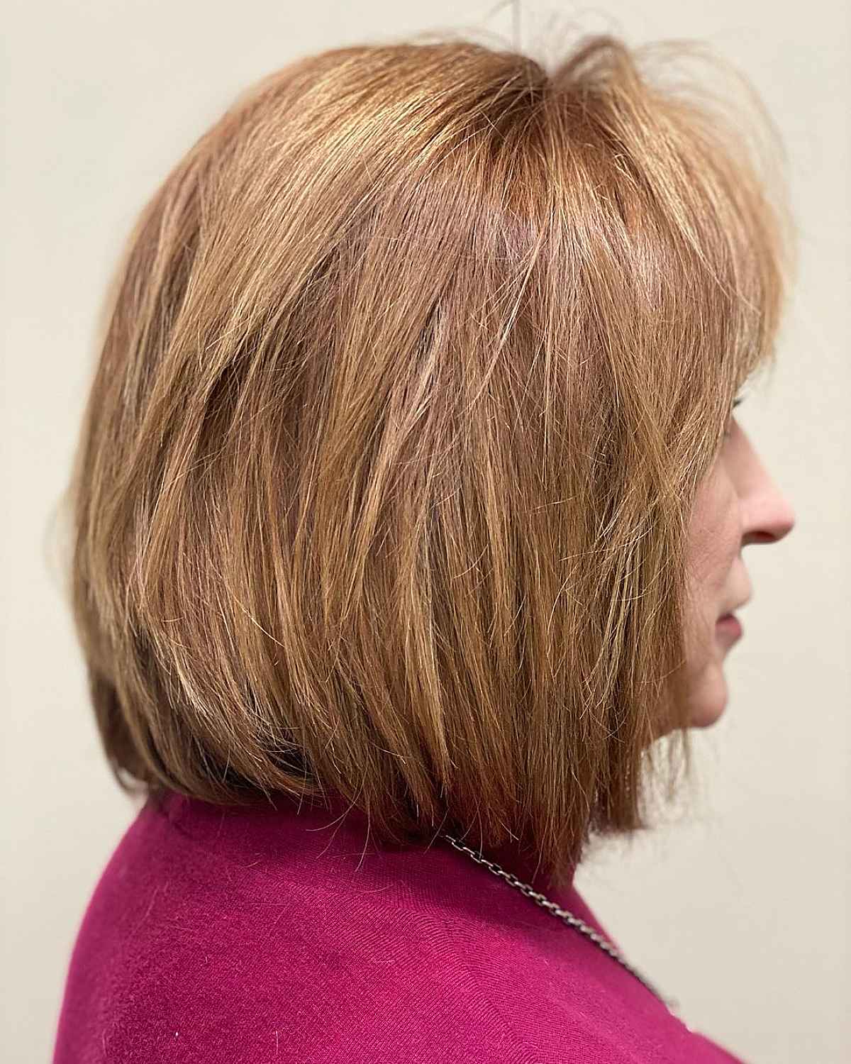 Thick bob cut with choppy layers