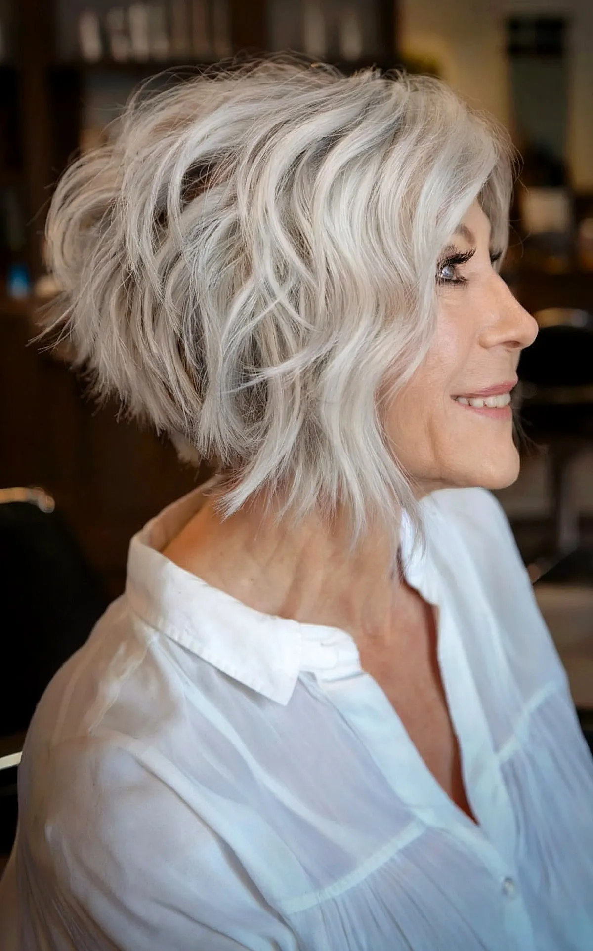 Short and textured bob cut